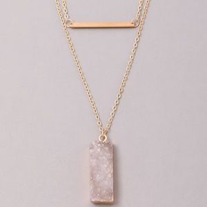 White Rocky Stone Necklace
